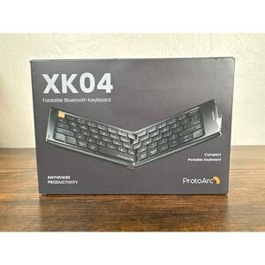ProtoArc XK04 Foldable Bluetooth Keyboard Portable Multi-Device Rechargeable Blk